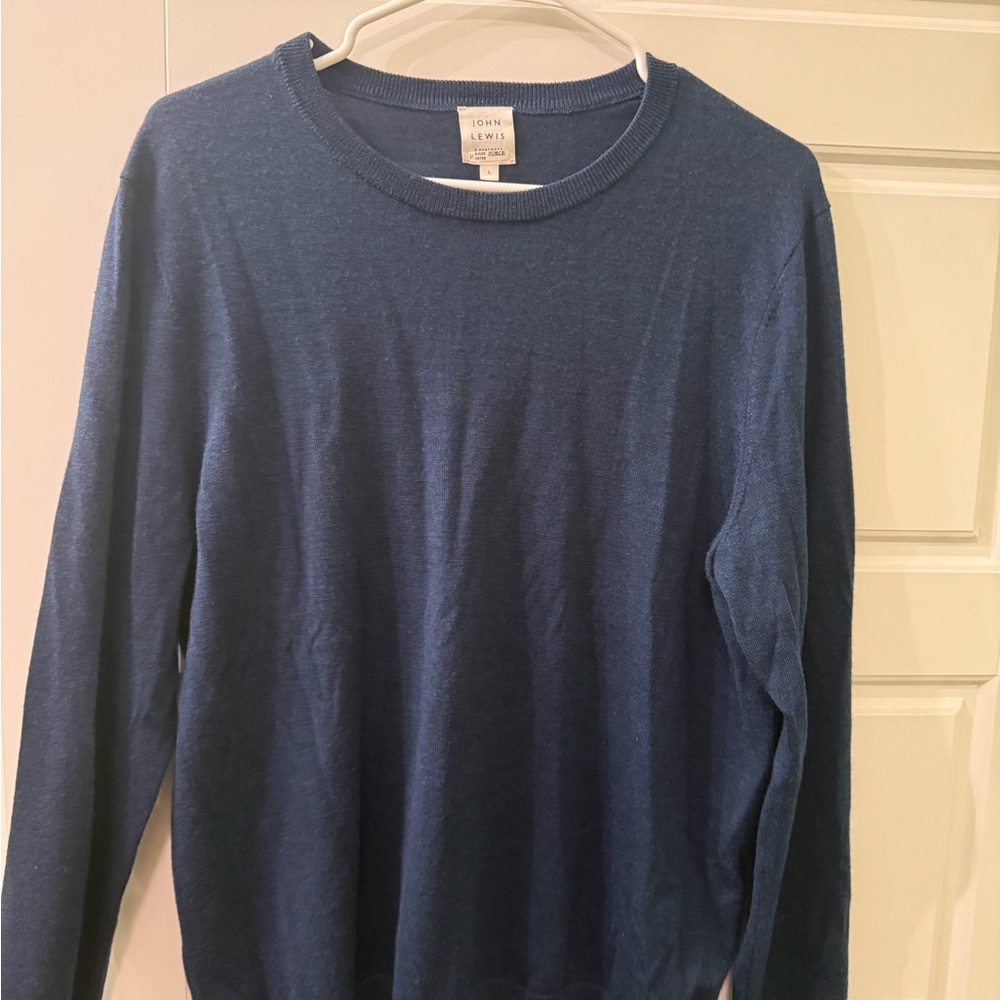 Merino Wool John Lewis Navy Sweater Size Large